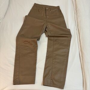 Coated brown jeans